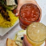 EPSA Greek Drinks with Souvlaki