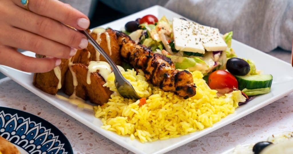 The Complete Chicken Souvlaki Plate